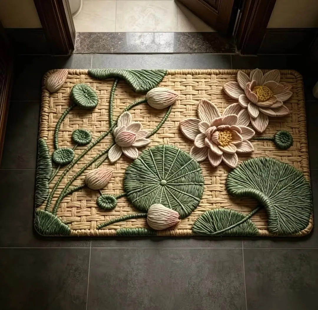 Lotus Flower Decorative Door Mat