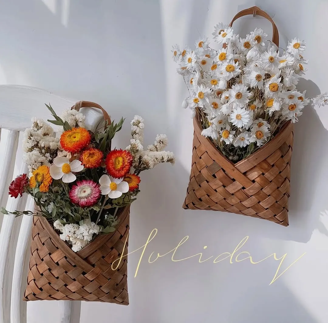 Woven Wall-Hanging Flower Basket