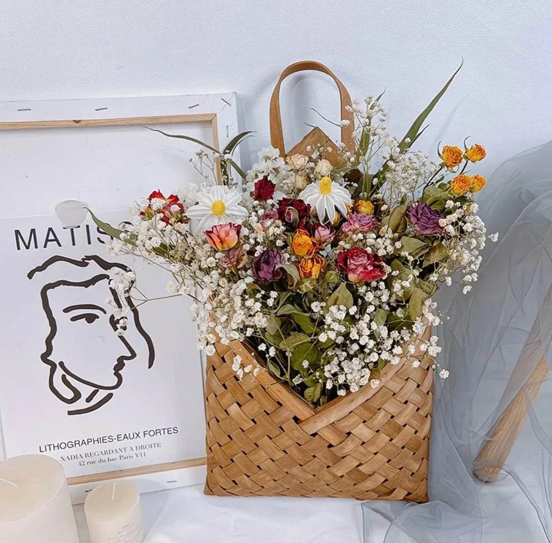 Woven Wall-Hanging Flower Basket