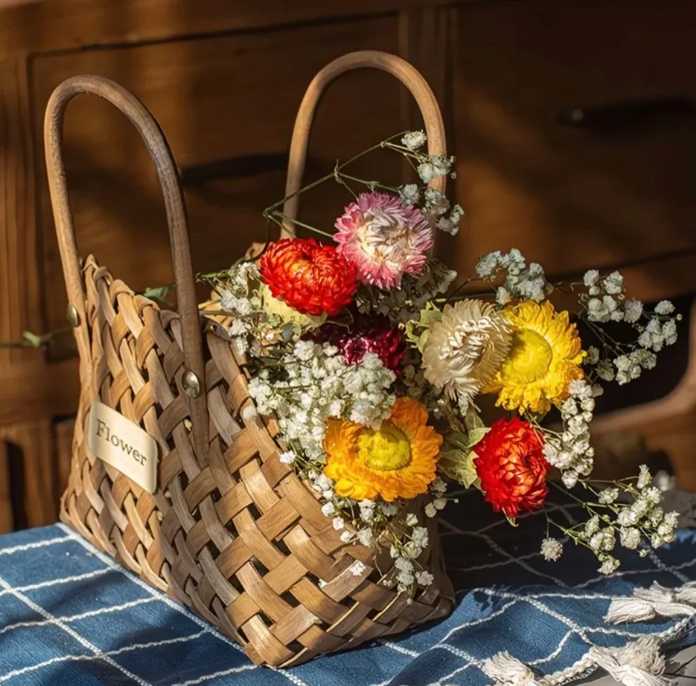 Woven Wall-Hanging Flower Basket