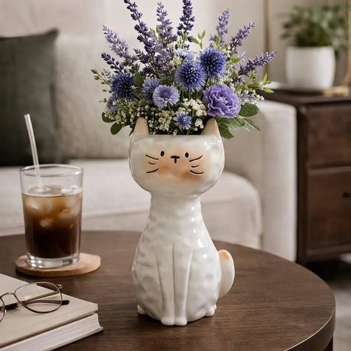 Cat-Shaped Ceramic Plant Pot