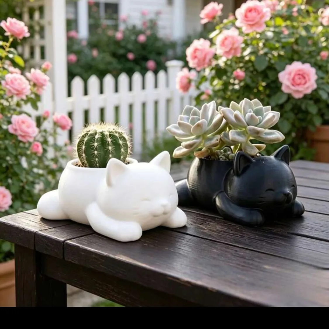 Cat-Shaped Ceramic Plant Pot
