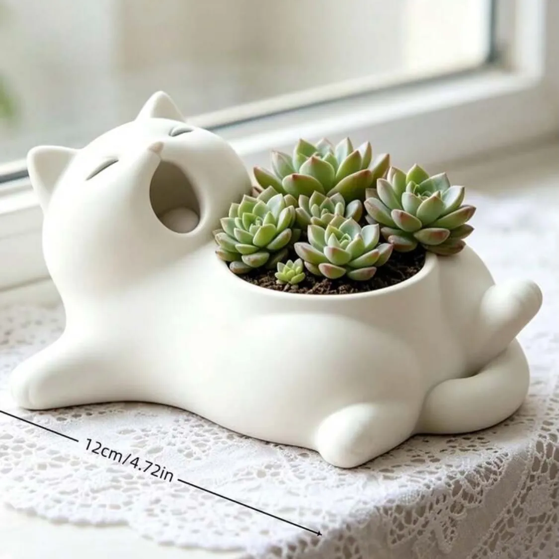 Cat-Shaped Ceramic Plant Pot