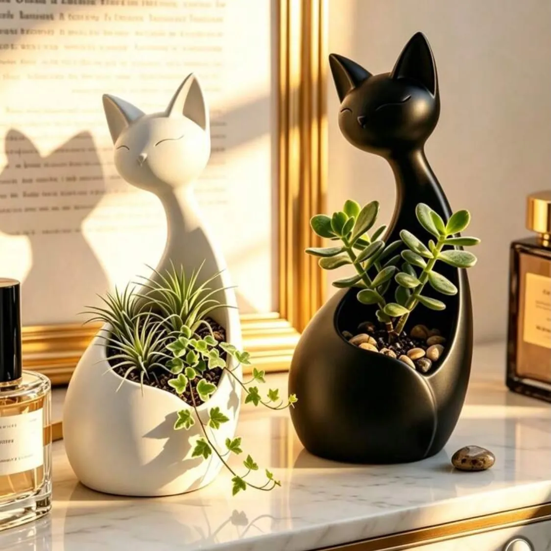 Cat-Shaped Ceramic Plant Pot