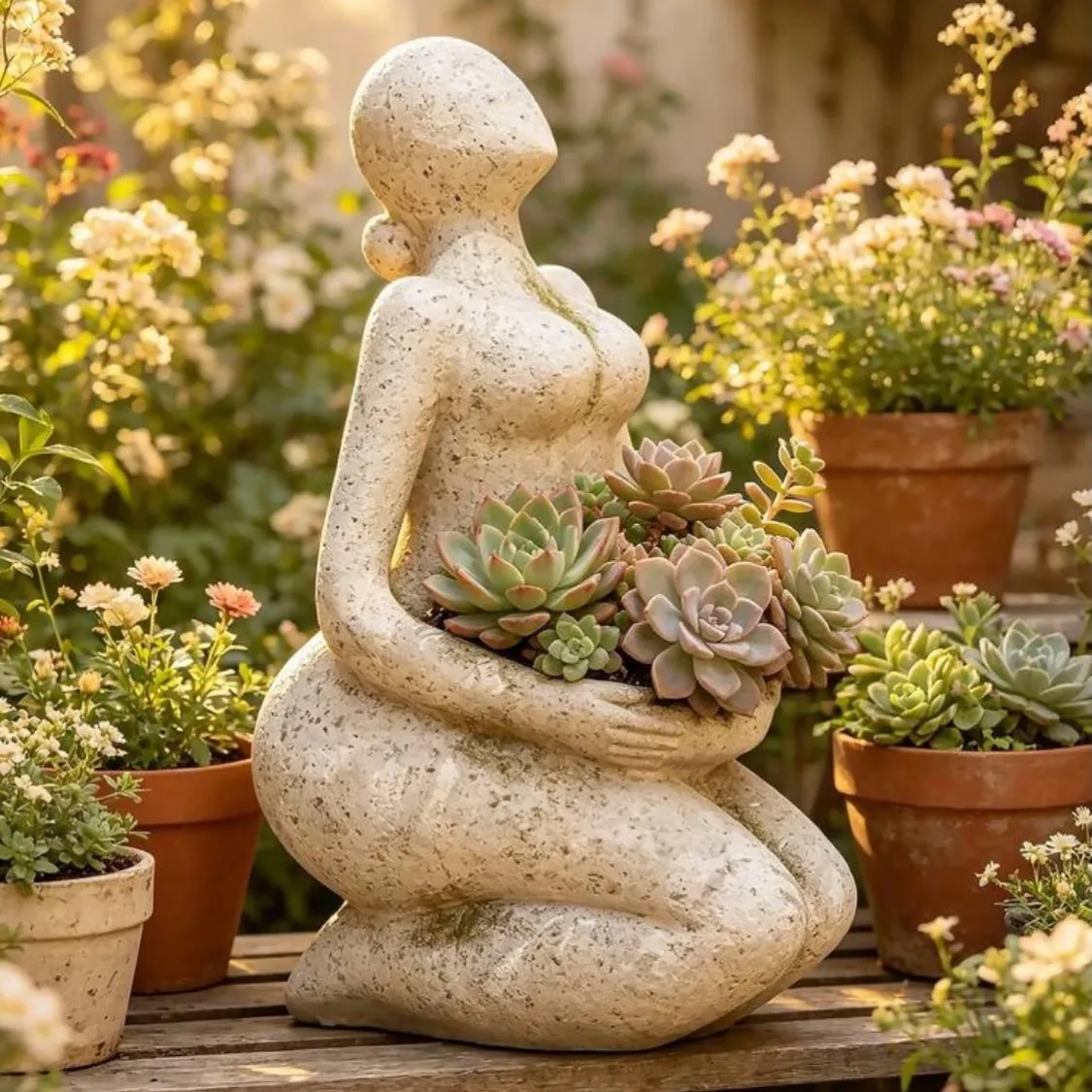 Woman-Shaped Succulent Planter