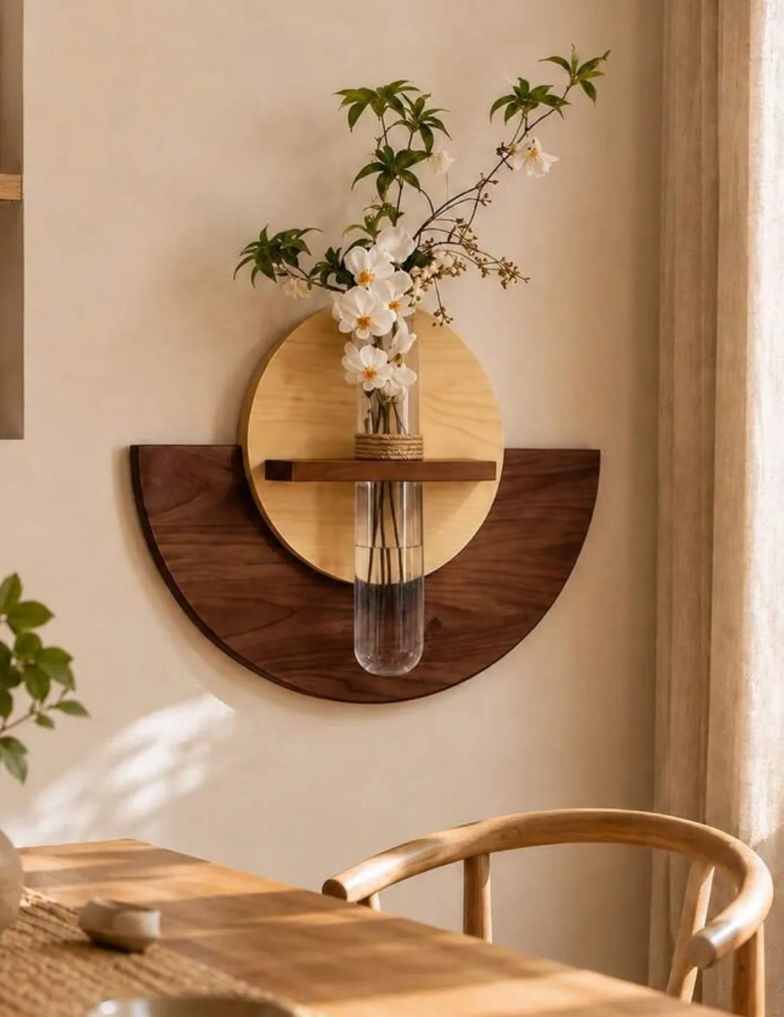 Wooden Wall Vase Decor