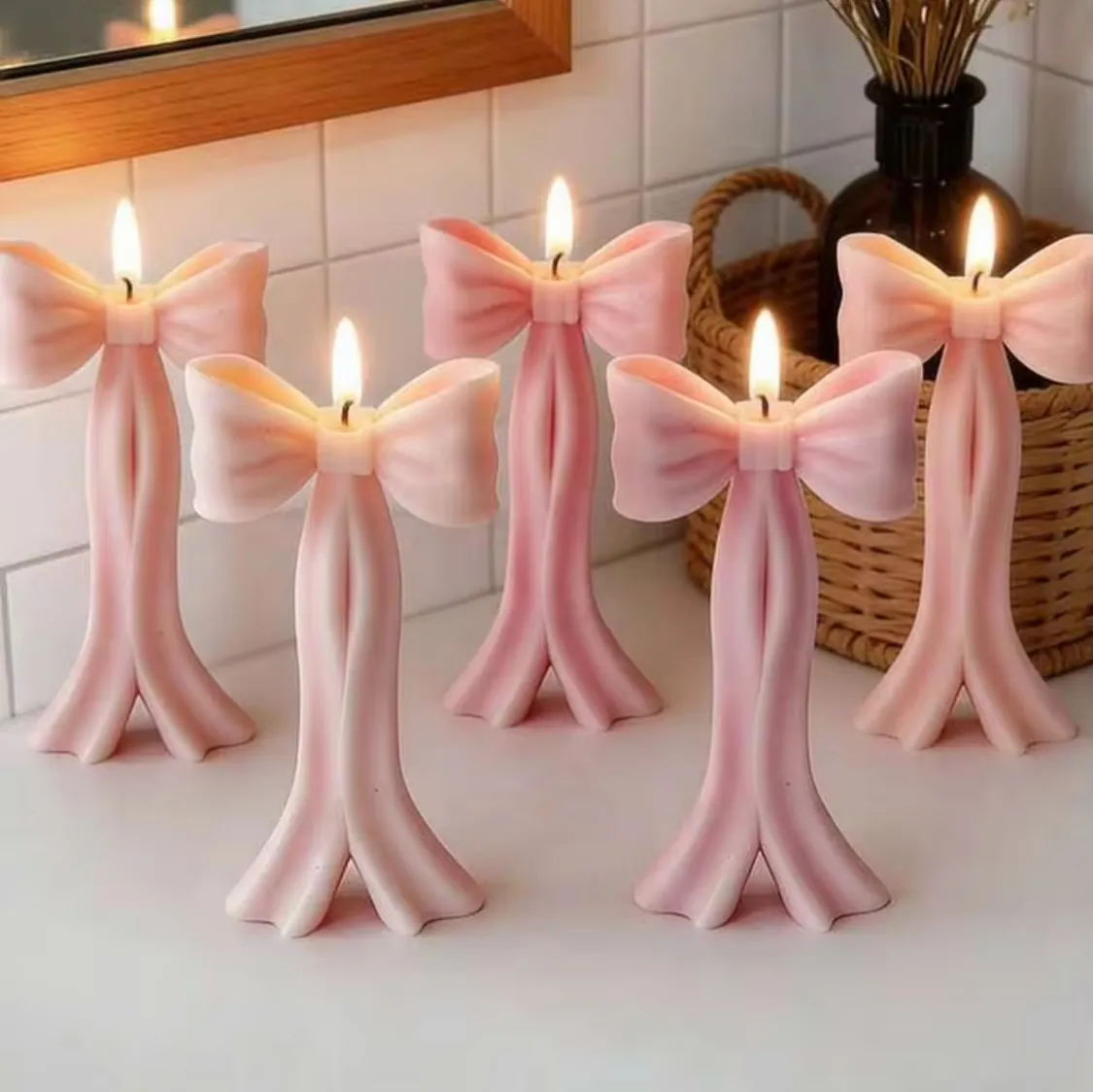 Bow-Shaped Decorative Candles