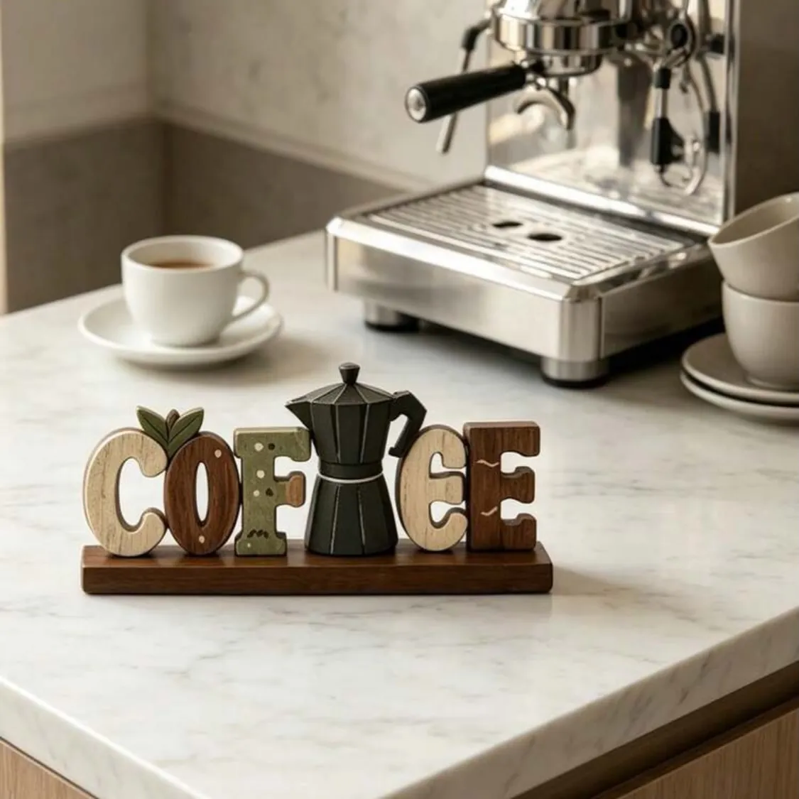 Acrylic Tea-Themed Decorative Plaque