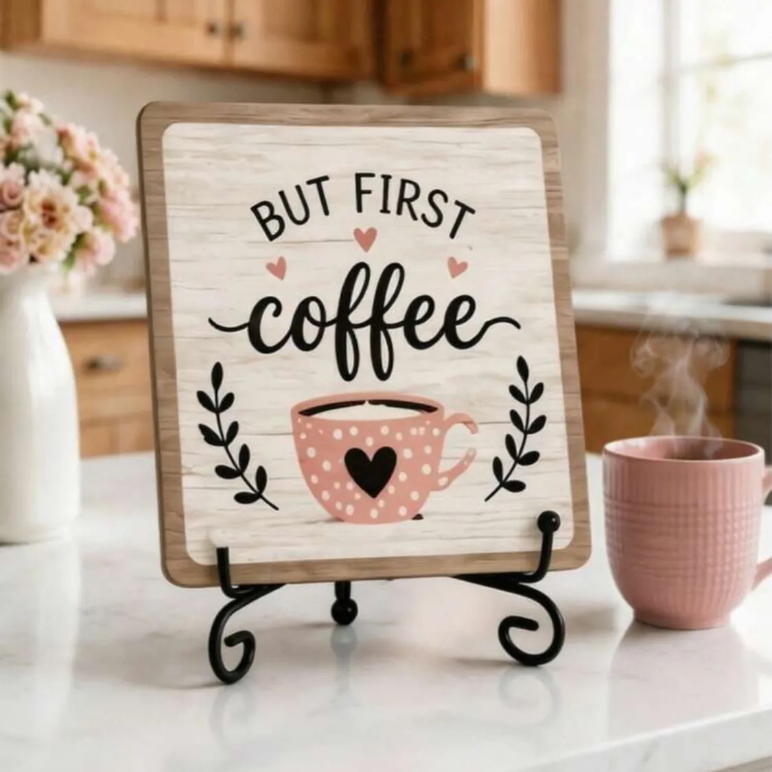 Acrylic Tea-Themed Decorative Plaque