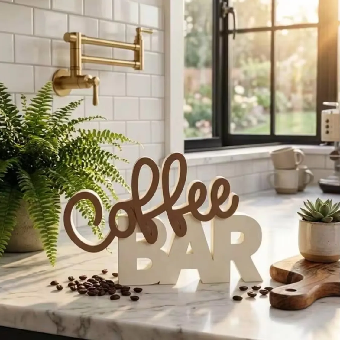 Acrylic Tea-Themed Decorative Plaque