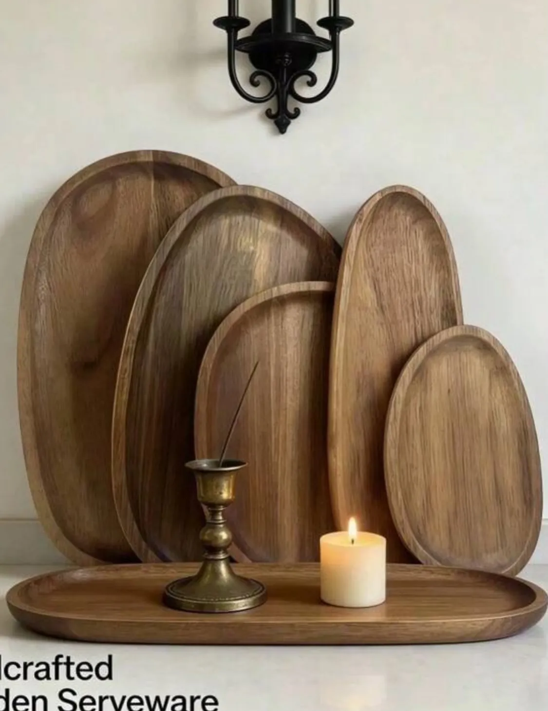 Wooden Decorative Tray Set