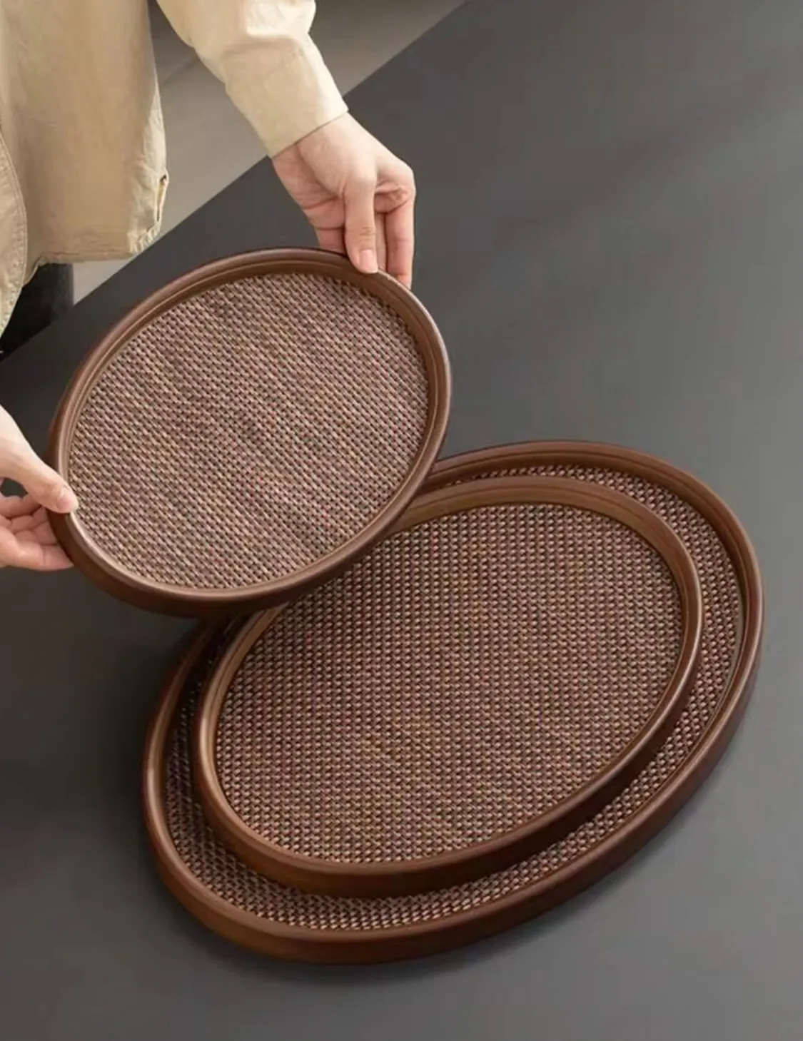 Wooden Decorative Tray Set