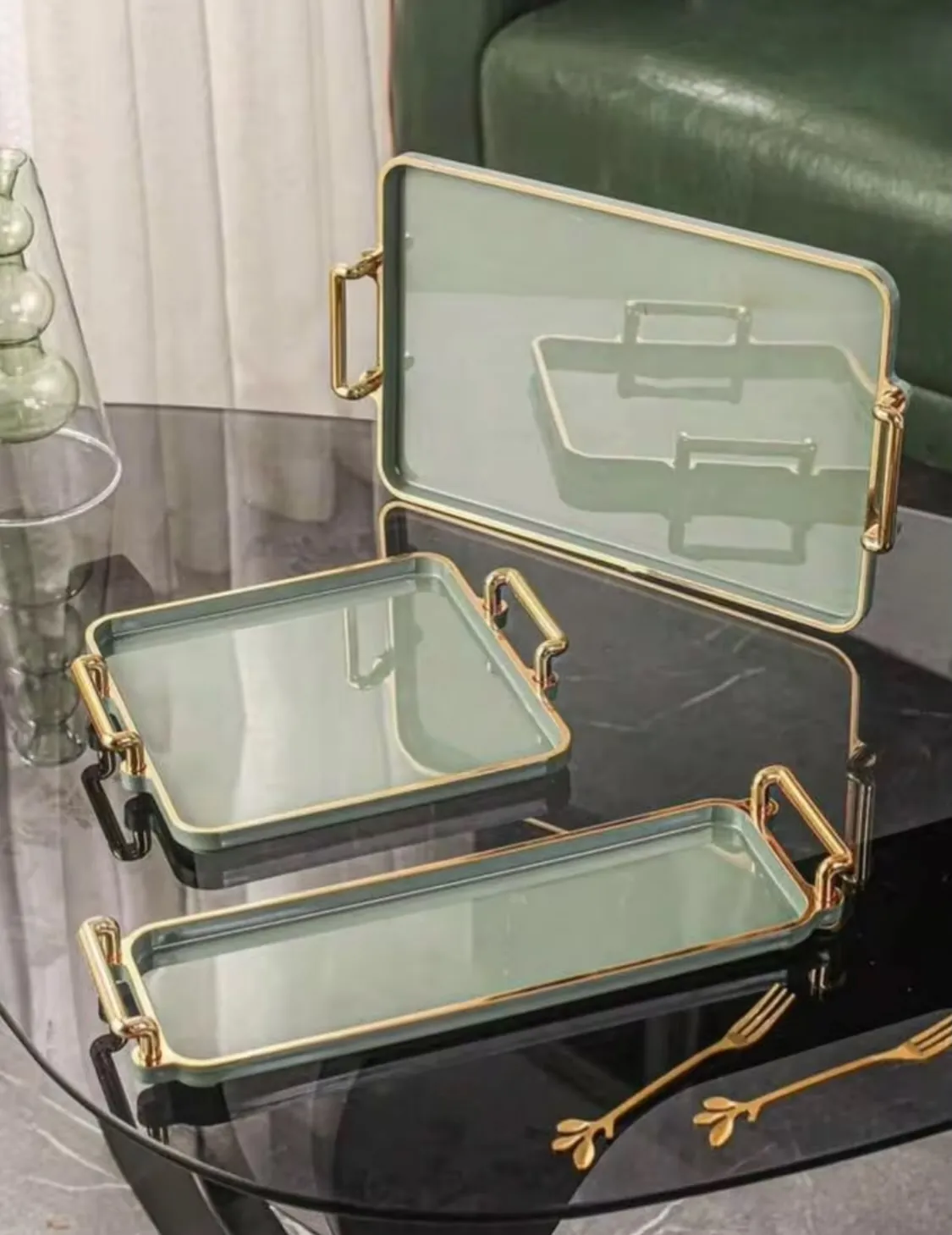 Wooden Decorative Tray Set
