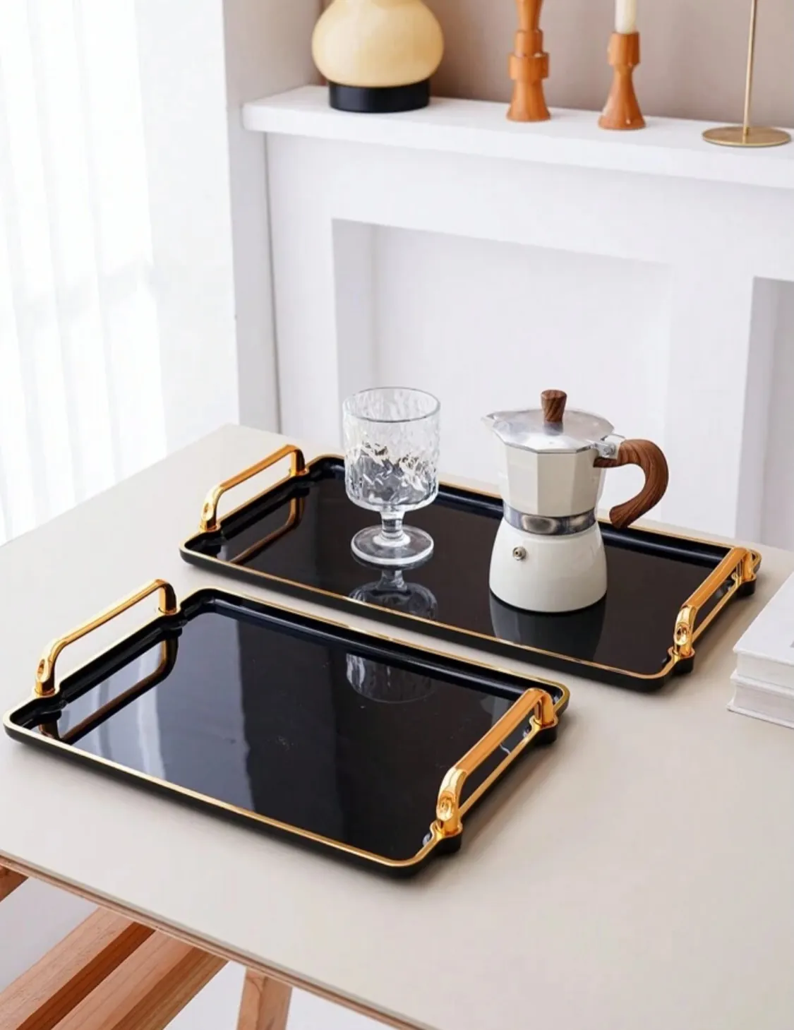 Wooden Decorative Tray Set