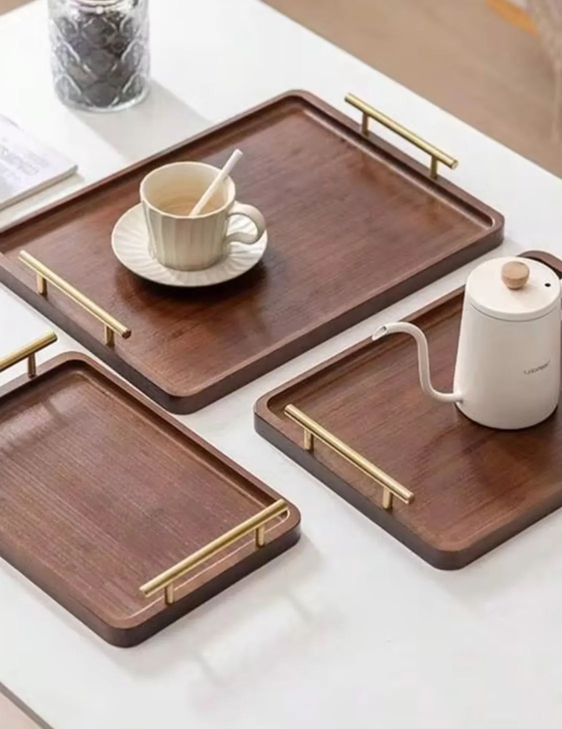 Wooden Decorative Tray Set