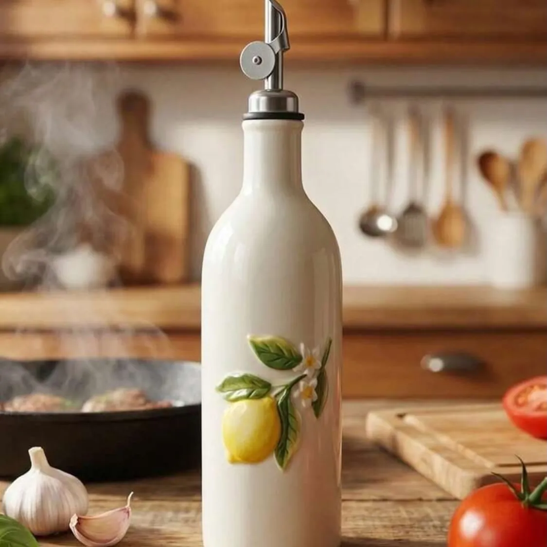 Ceramic Oil, Vinegar, Salt and Pepper Set