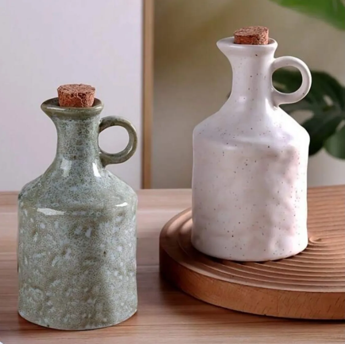 Ceramic Oil, Vinegar, Salt and Pepper Set