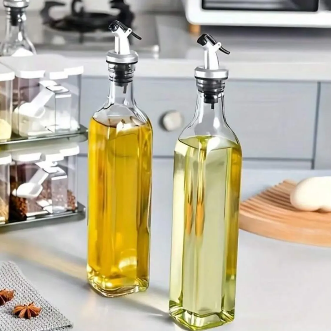 Ceramic Oil, Vinegar, Salt and Pepper Set
