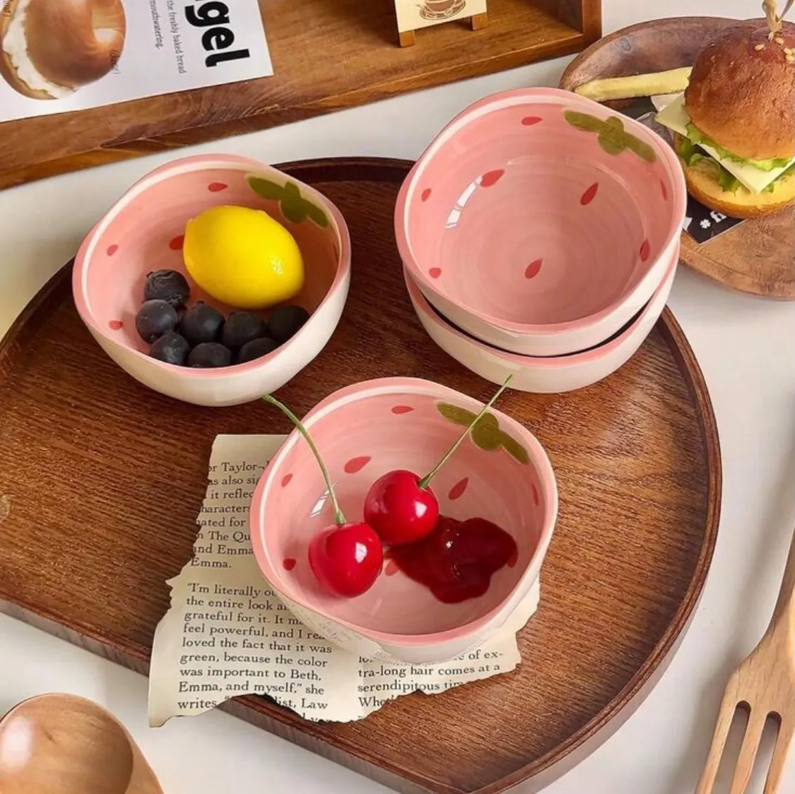 Bread-Themed Ceramic Bowls Set