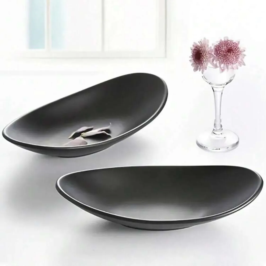 Black and White Striped Decorative Tray