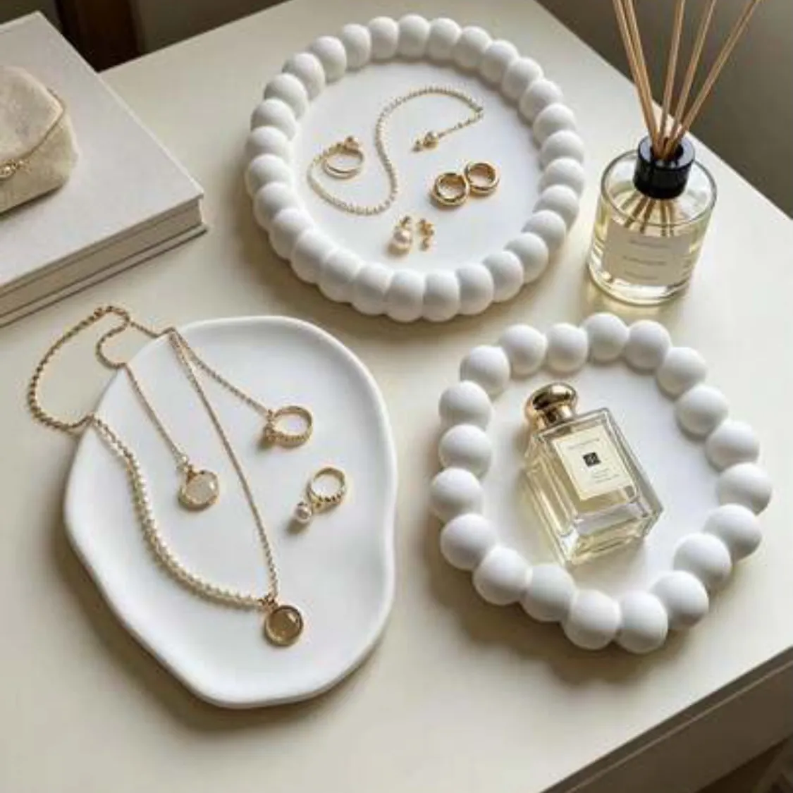 Black and White Striped Decorative Tray