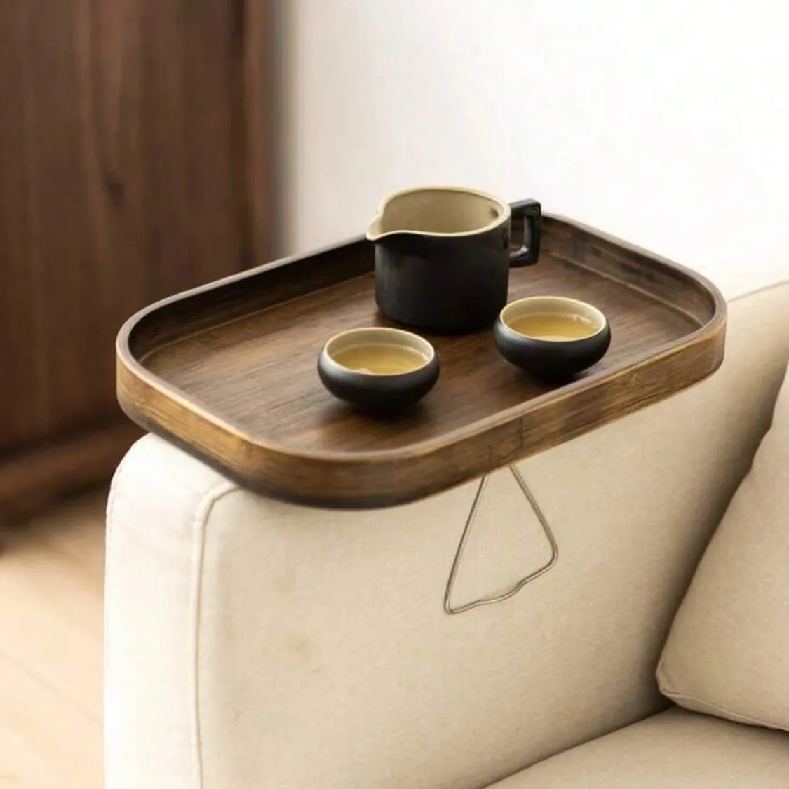Wooden Sofa Armrest Tray
