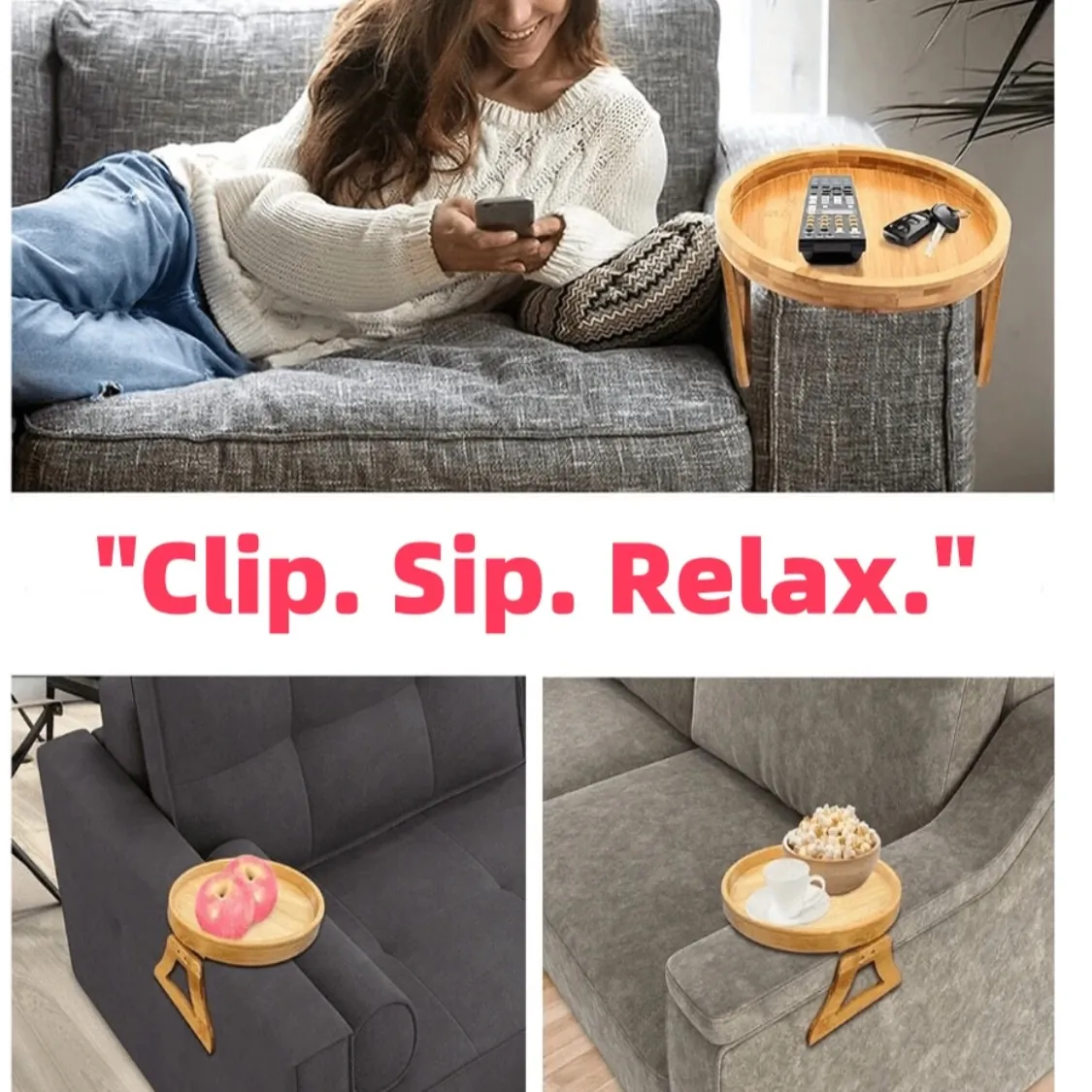 Wooden Sofa Armrest Tray