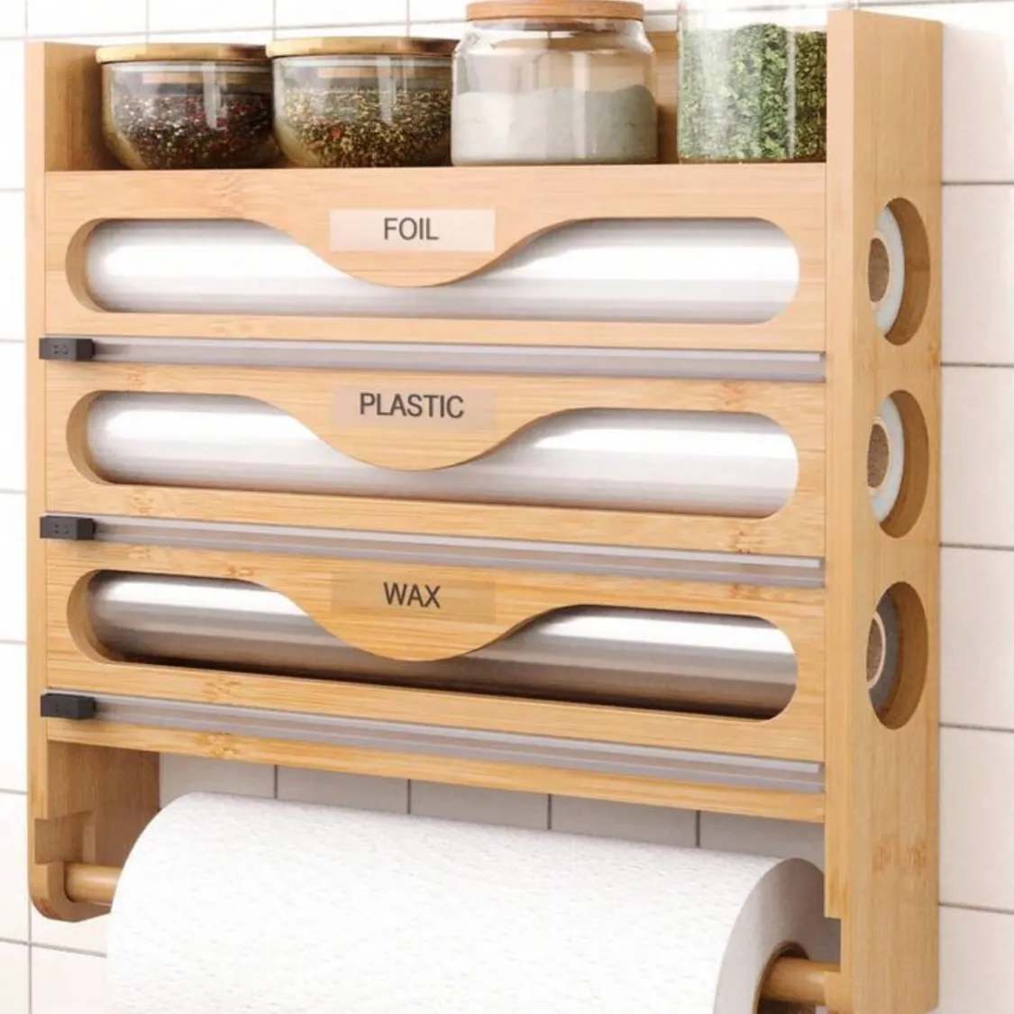 Wooden Kitchen Roll Holder
