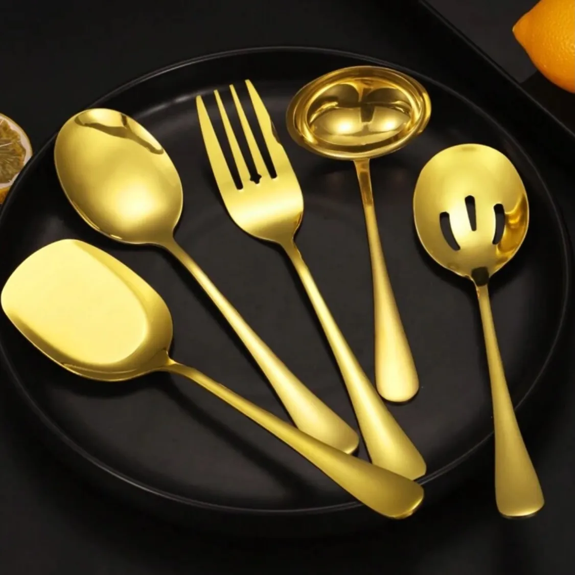 Luxury Golden Spoon and Ladle Set