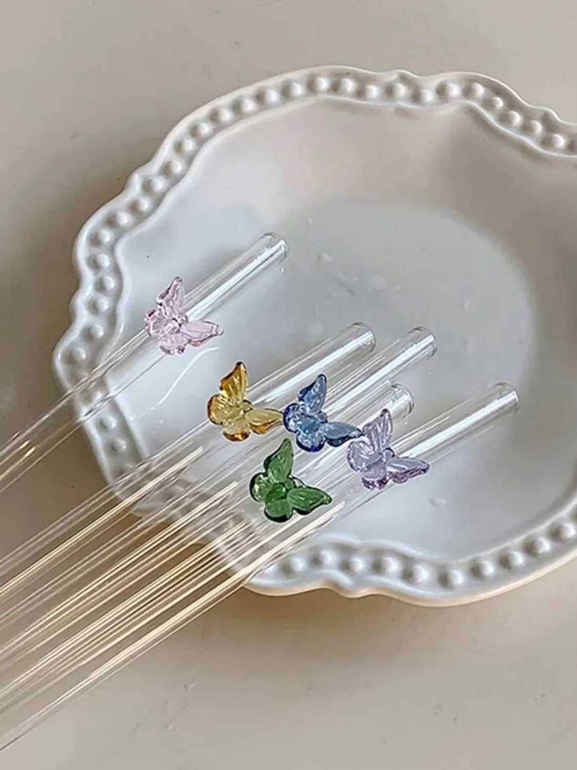 Spiral Glitter Straws with Bows