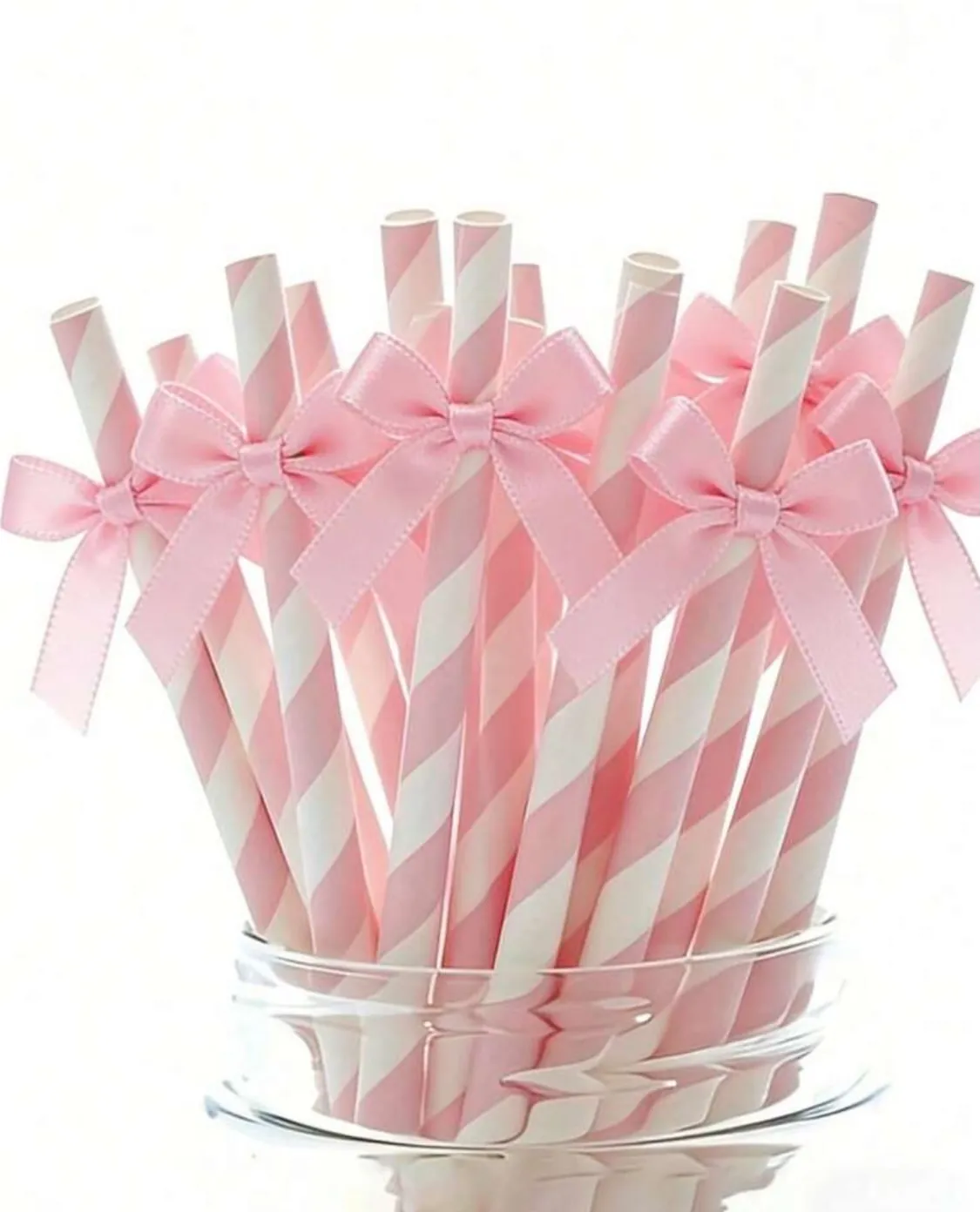 Spiral Glitter Straws with Bows