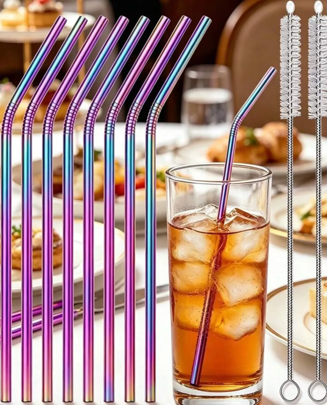 Spiral Glitter Straws with Bows