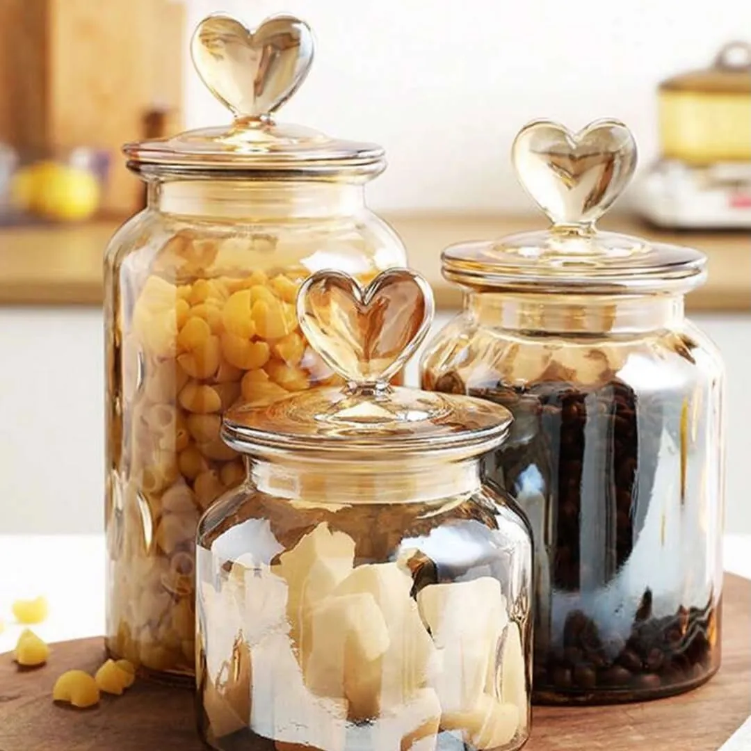 Glass Storage Jars with Wooden Lids