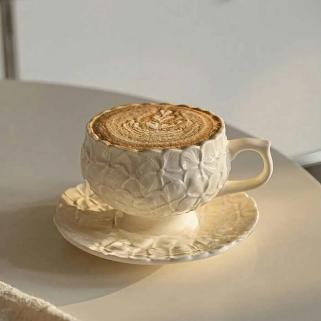 Floral Design Cup and Saucer Set