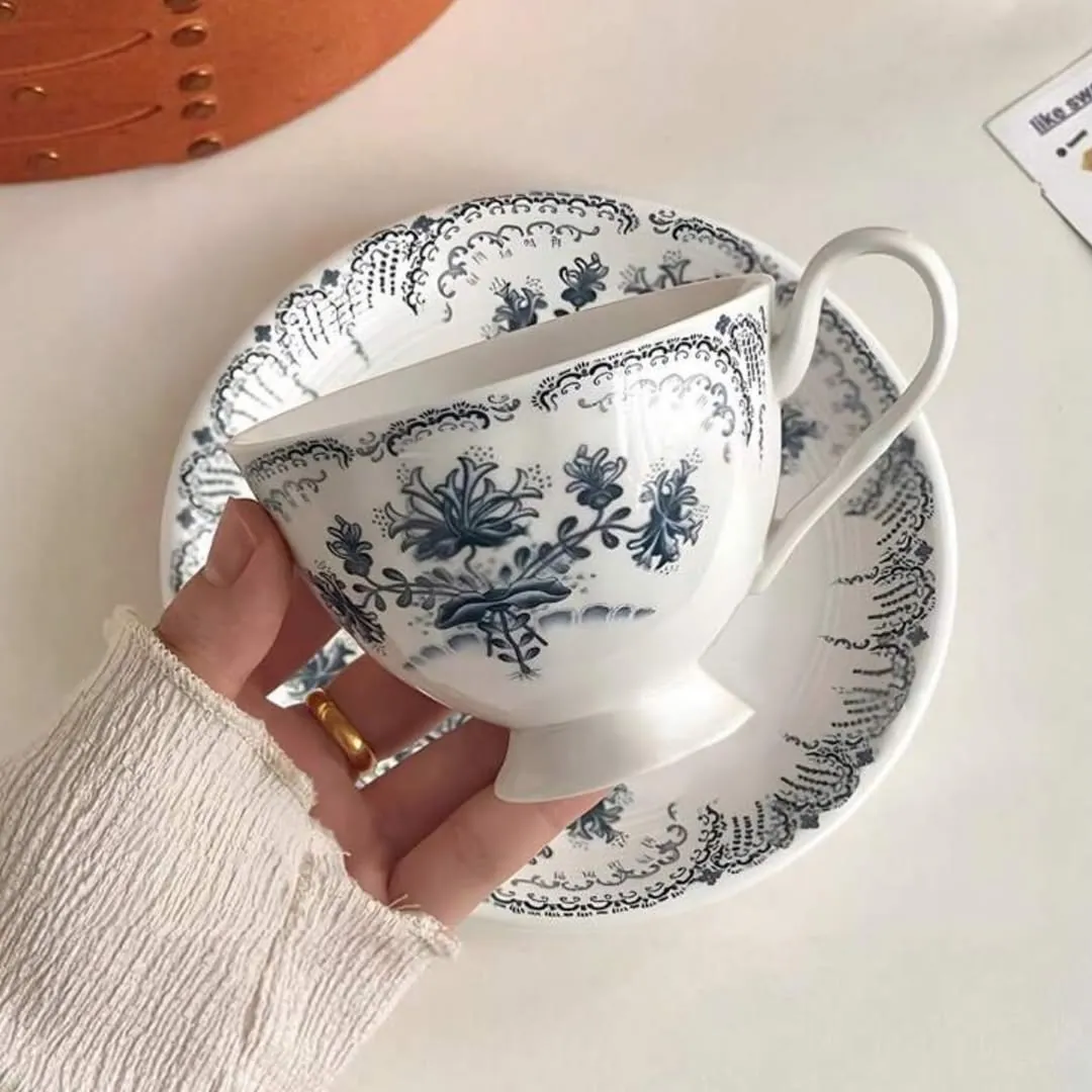 Floral Design Cup and Saucer Set