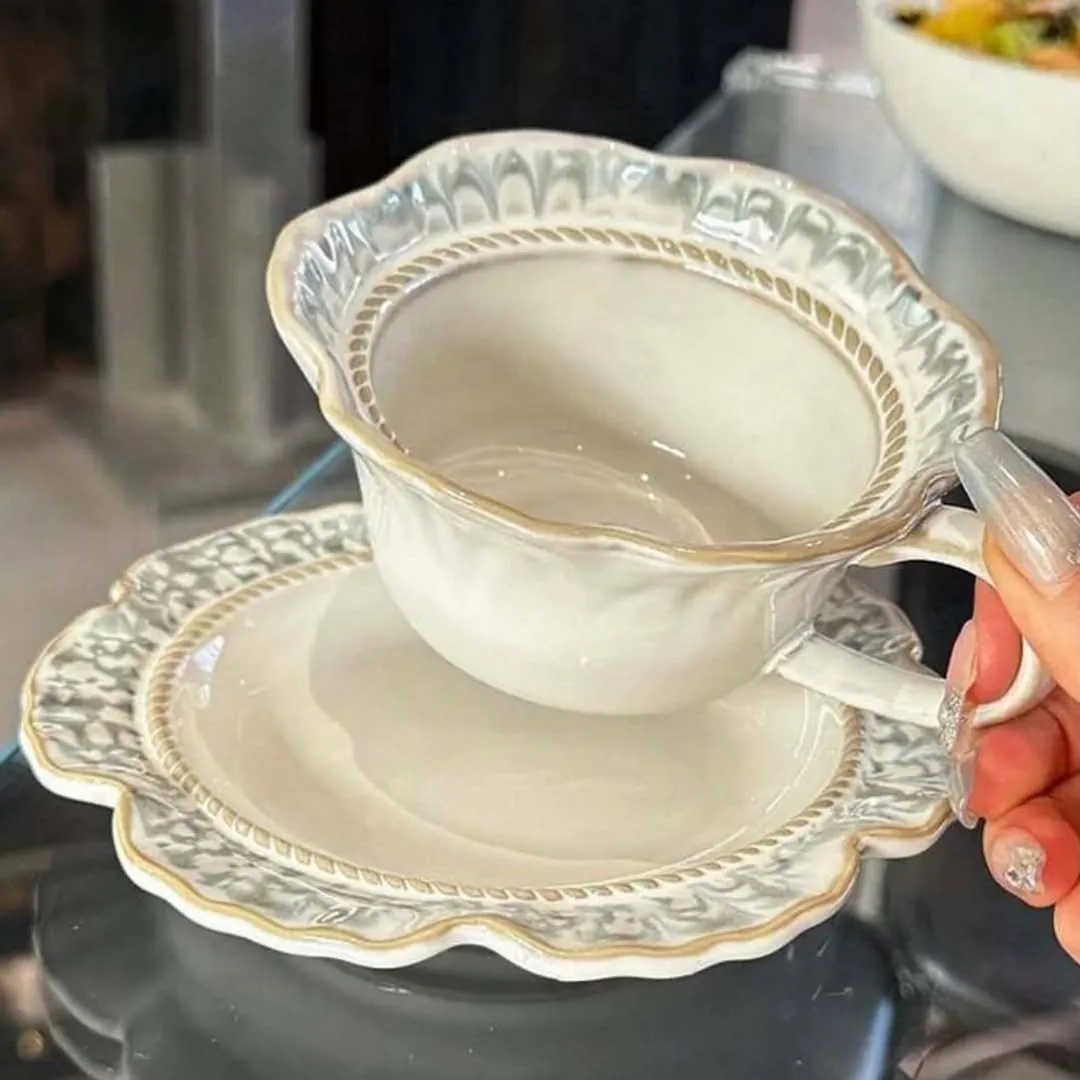 Floral Design Cup and Saucer Set