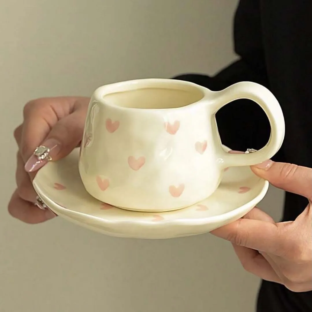Floral Design Cup and Saucer Set