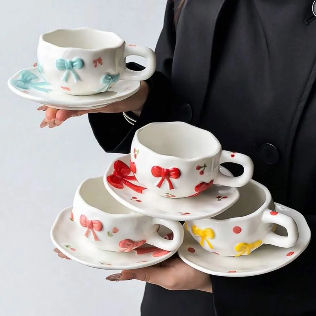 Floral Design Cup and Saucer Set