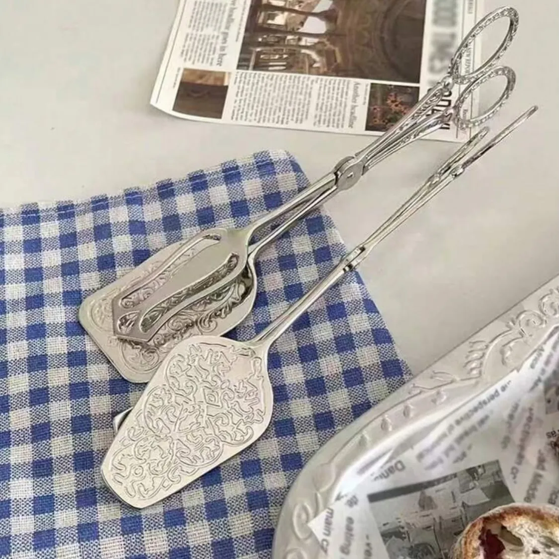 Gold Decorative Dessert Tongs