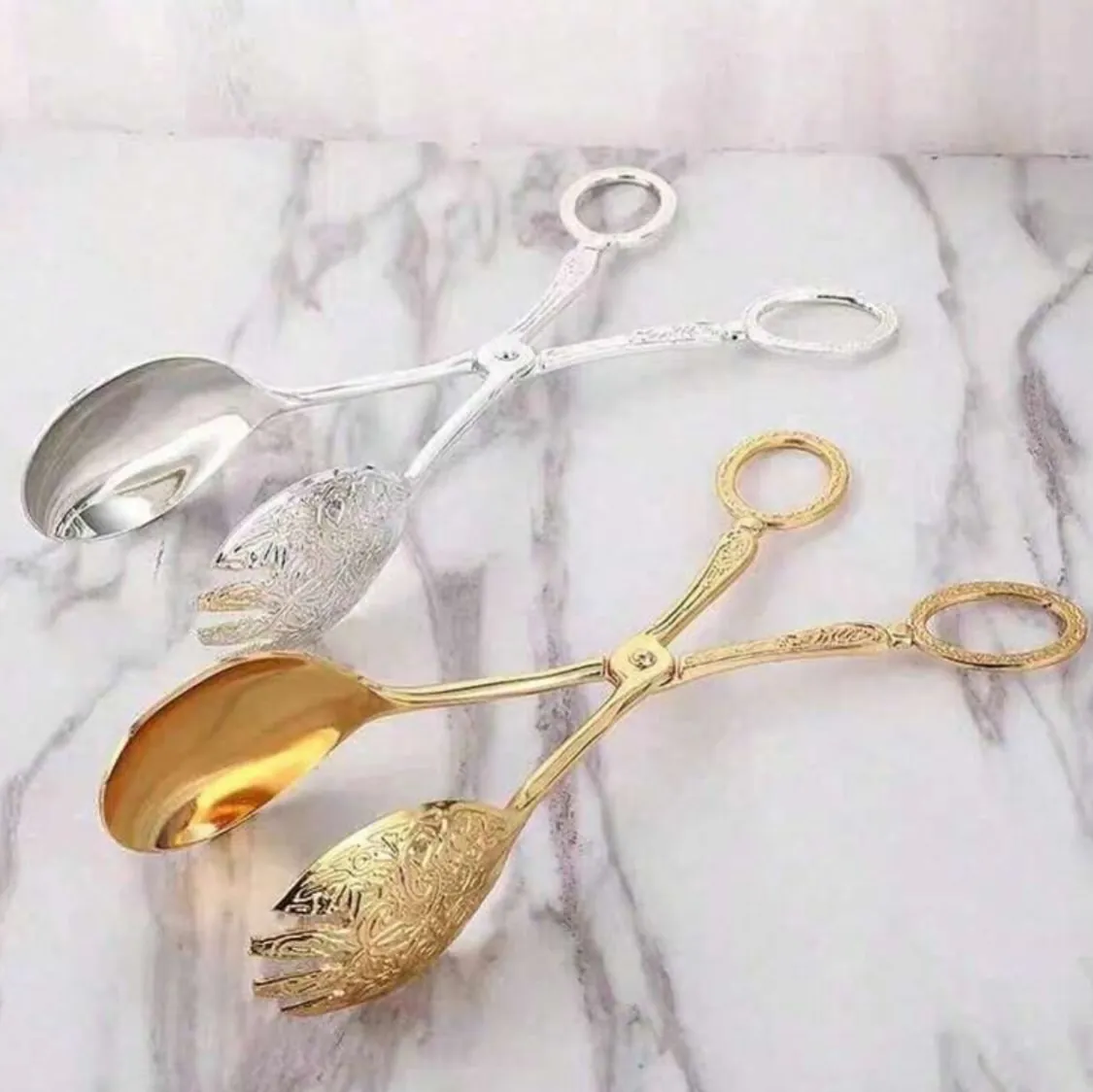 Gold Decorative Dessert Tongs