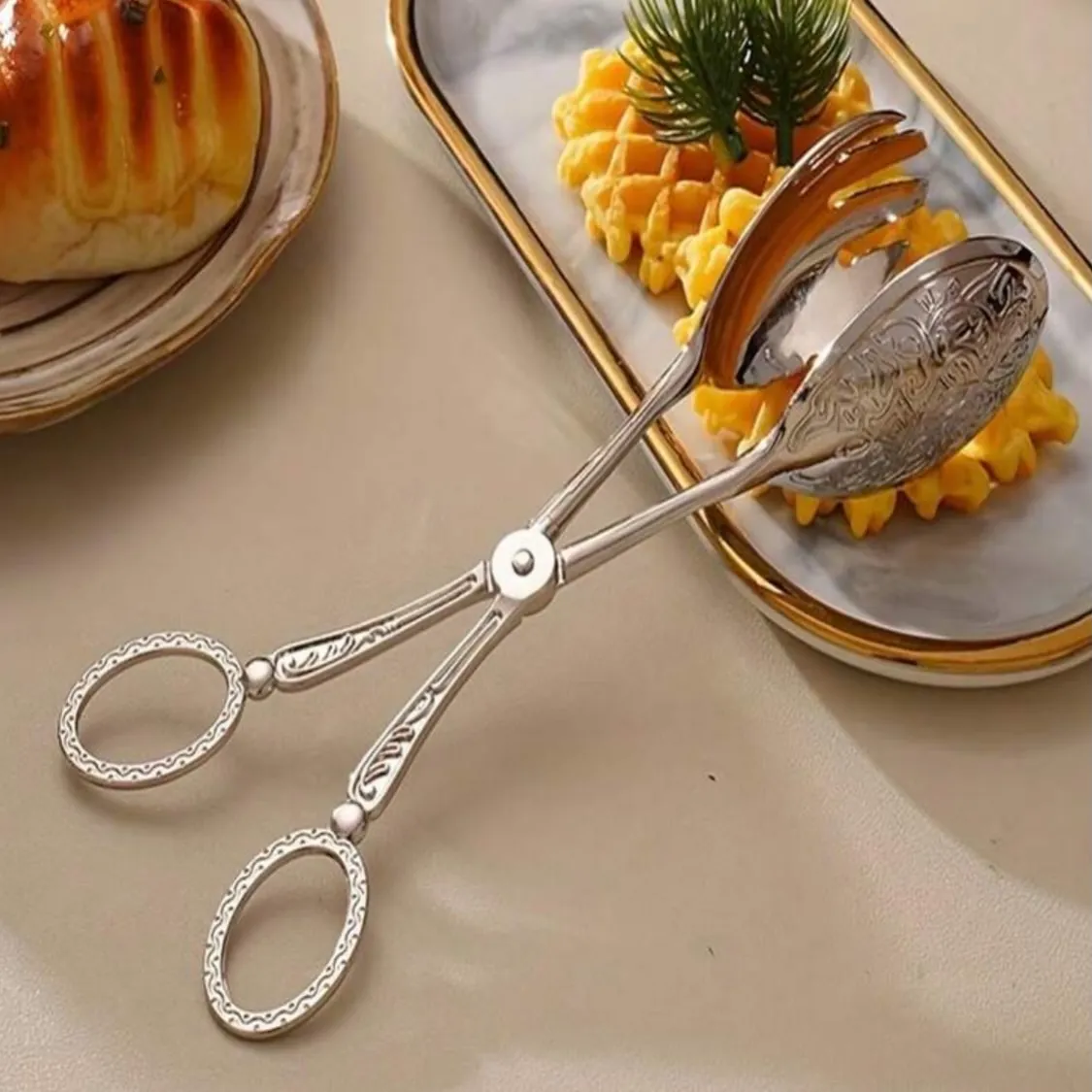 Gold Decorative Dessert Tongs