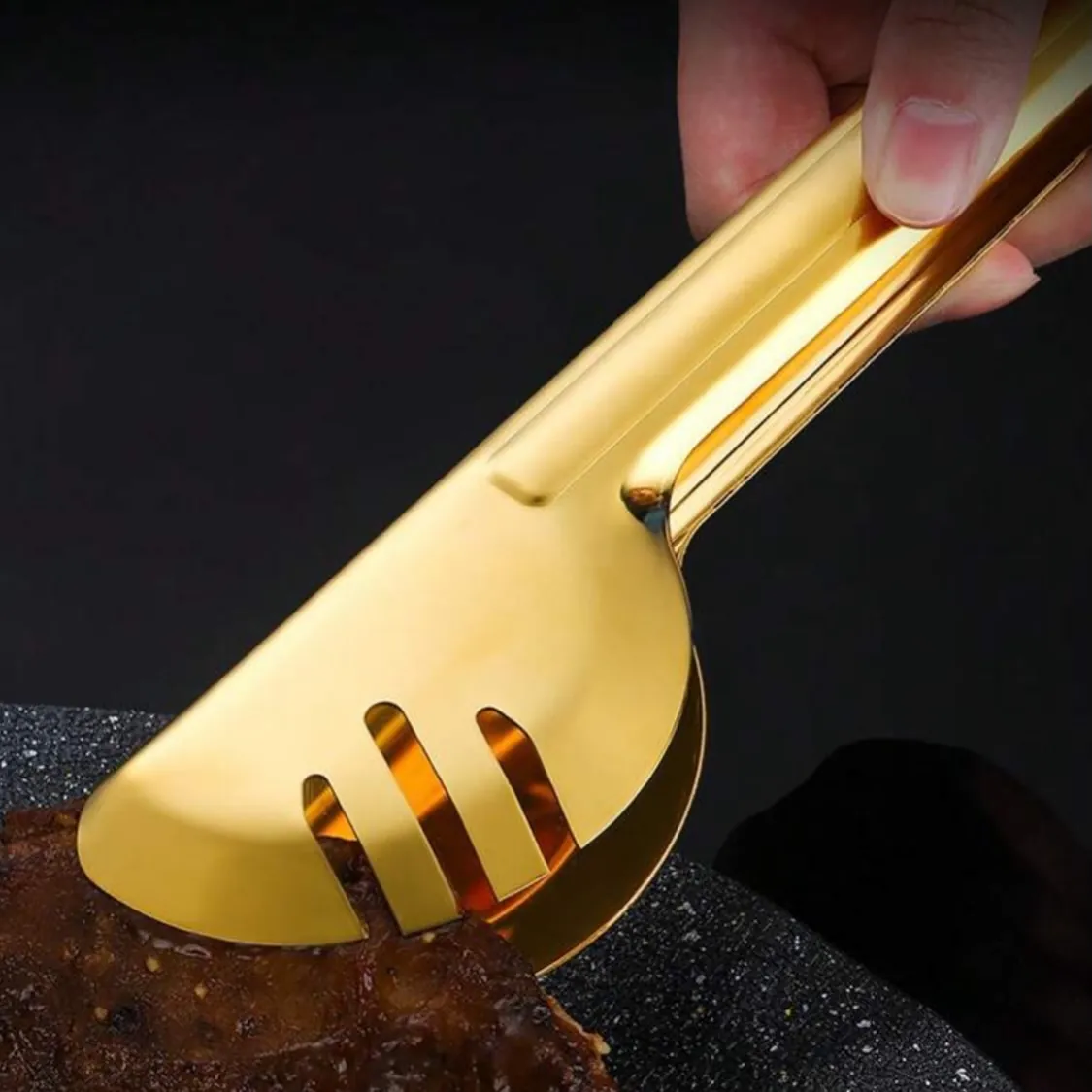 Gold Decorative Dessert Tongs