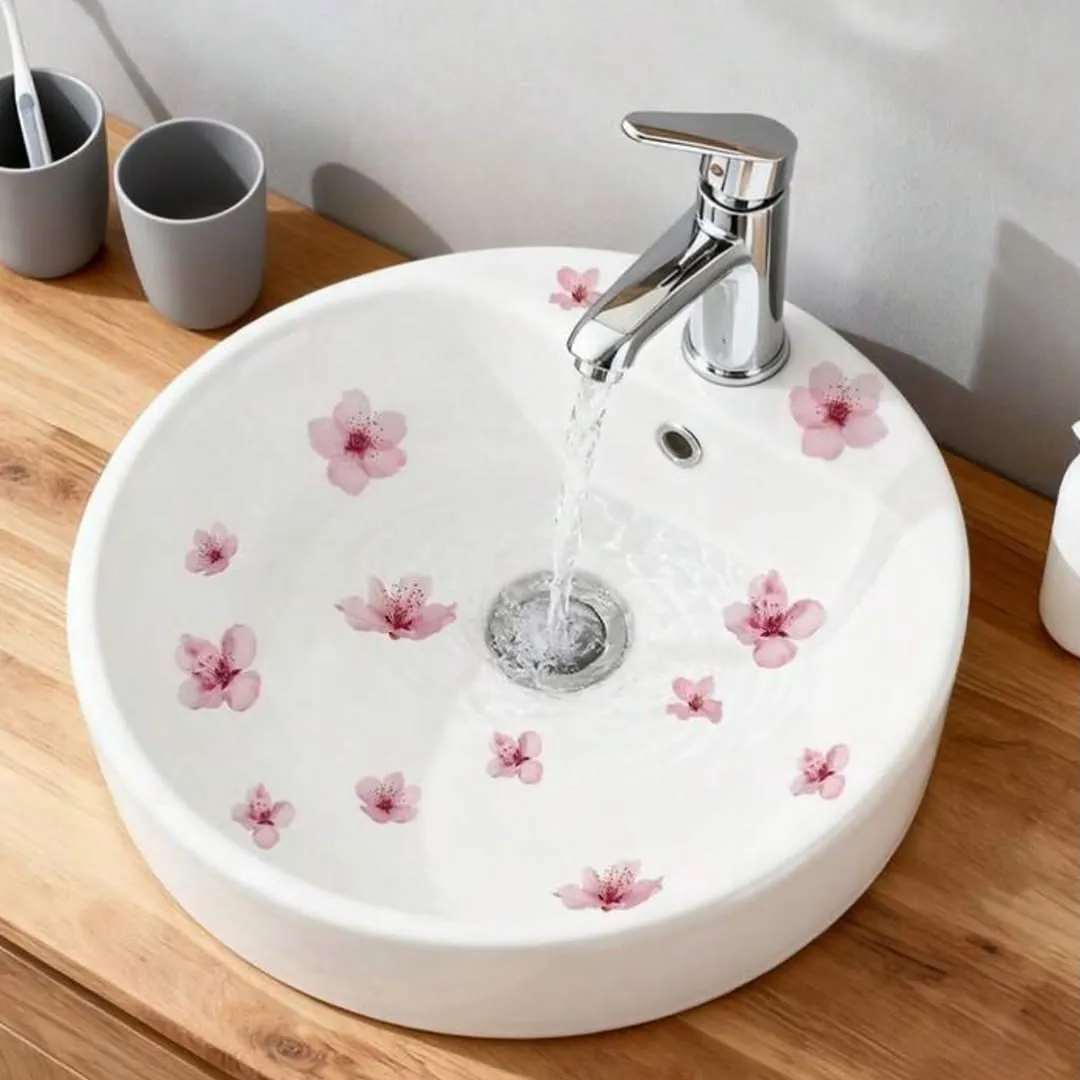 Floral Pattern Bathroom Vessel Sink