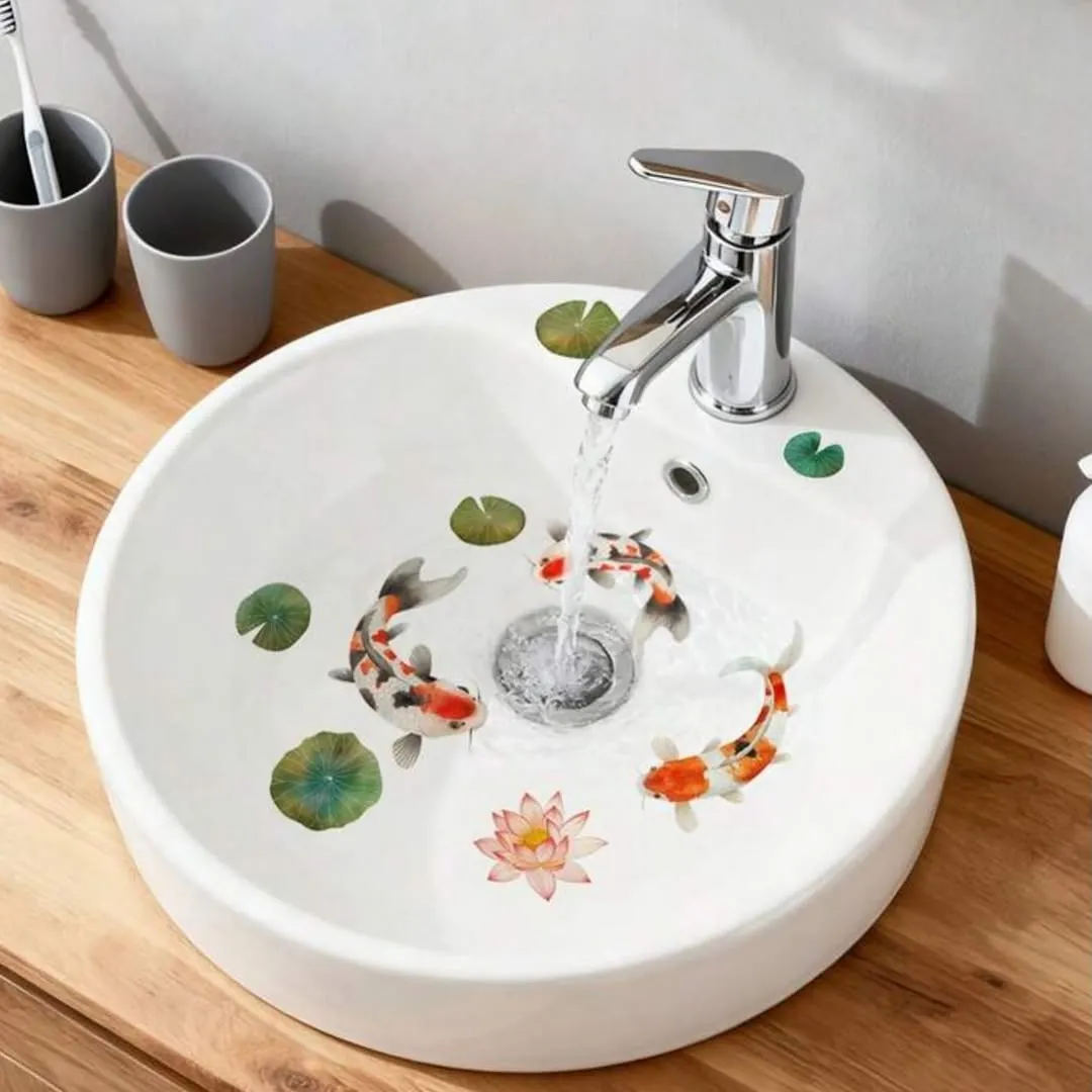 Floral Pattern Bathroom Vessel Sink
