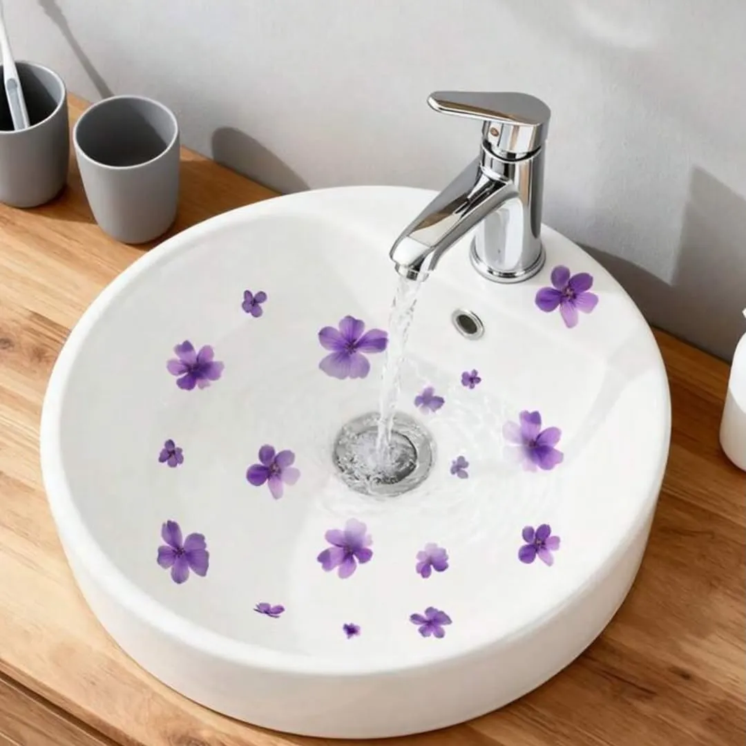 Floral Pattern Bathroom Vessel Sink