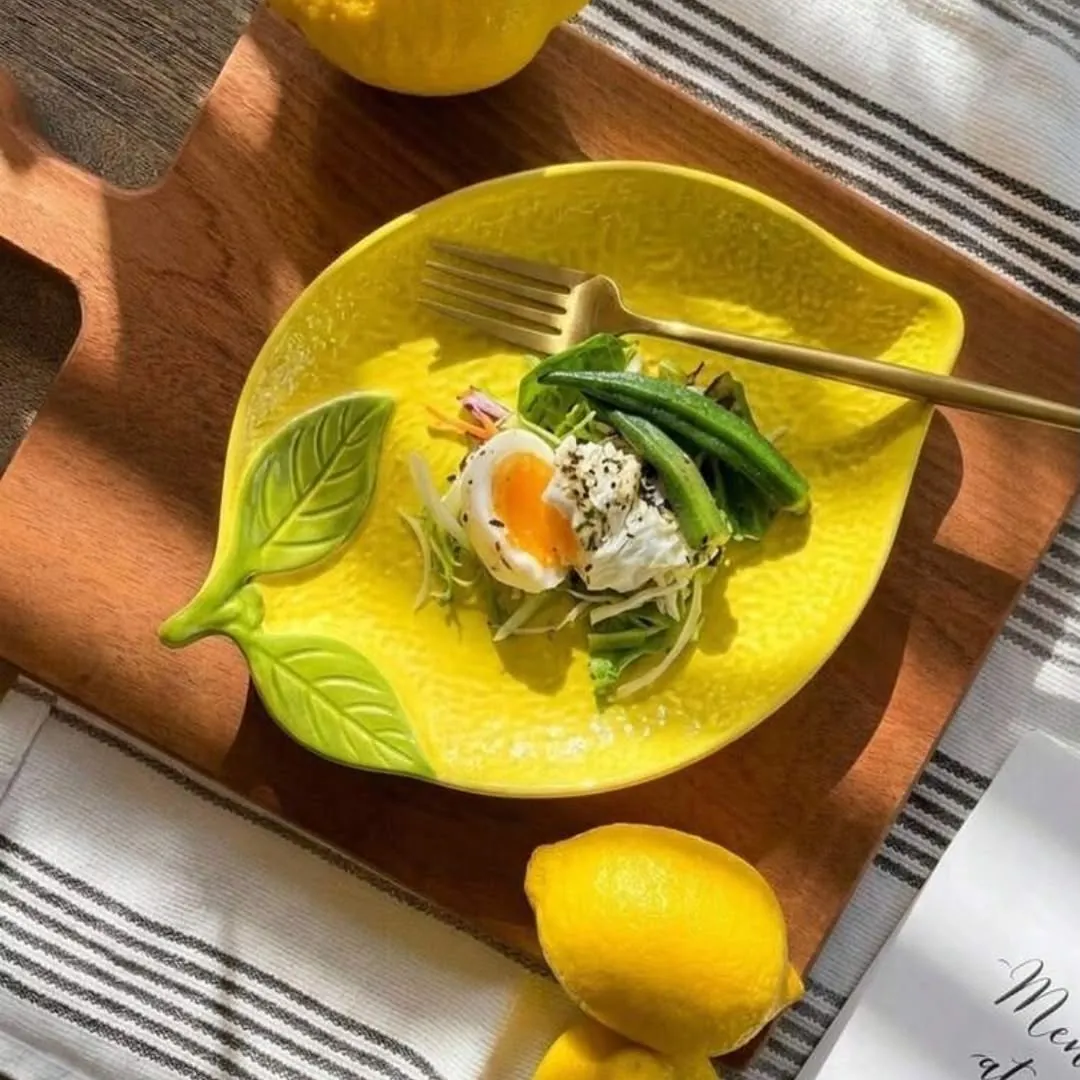 Decorative Lemon-Shaped Plate