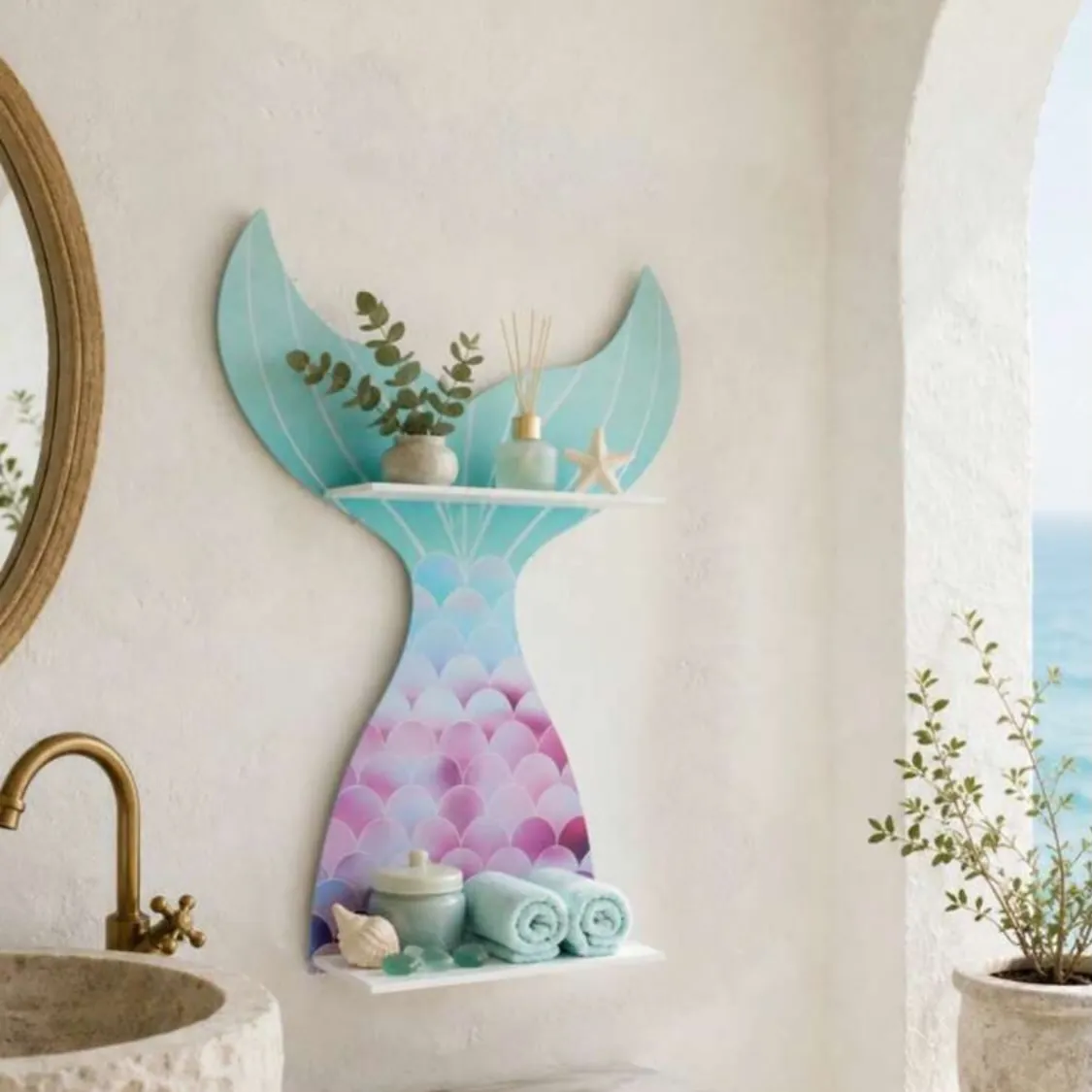 Mermaid Tail Wall Shelf