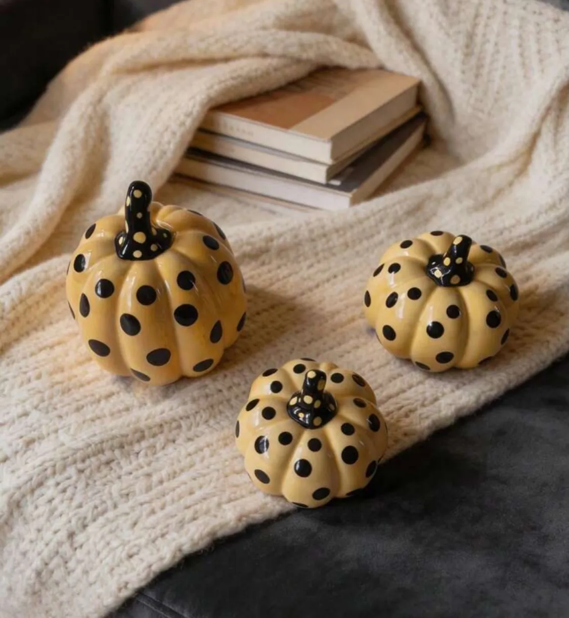 Heart Pattern Ceramic Pumpkin Containers