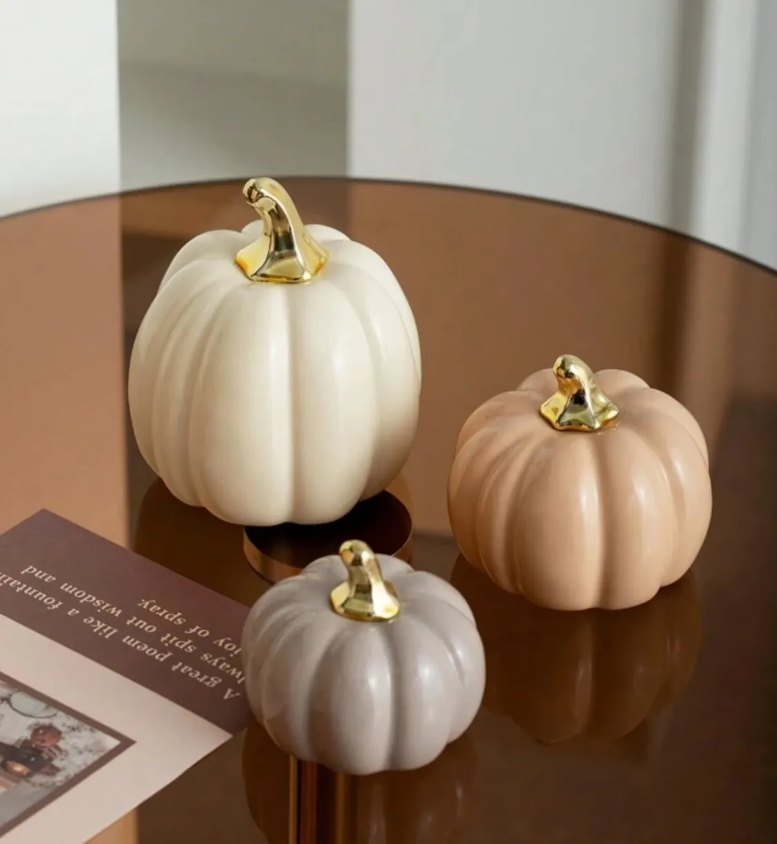 Heart Pattern Ceramic Pumpkin Containers