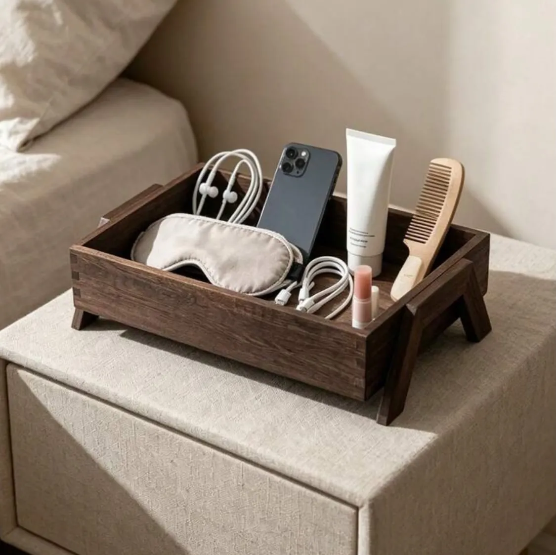 Wooden Kitchen Shelf with Acrylic Supports